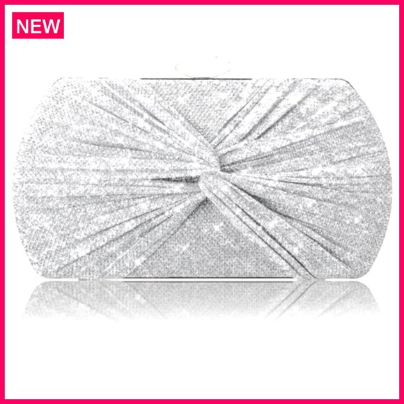 Glitter Evening Clutch with Detachable Chain for Weddings Parties